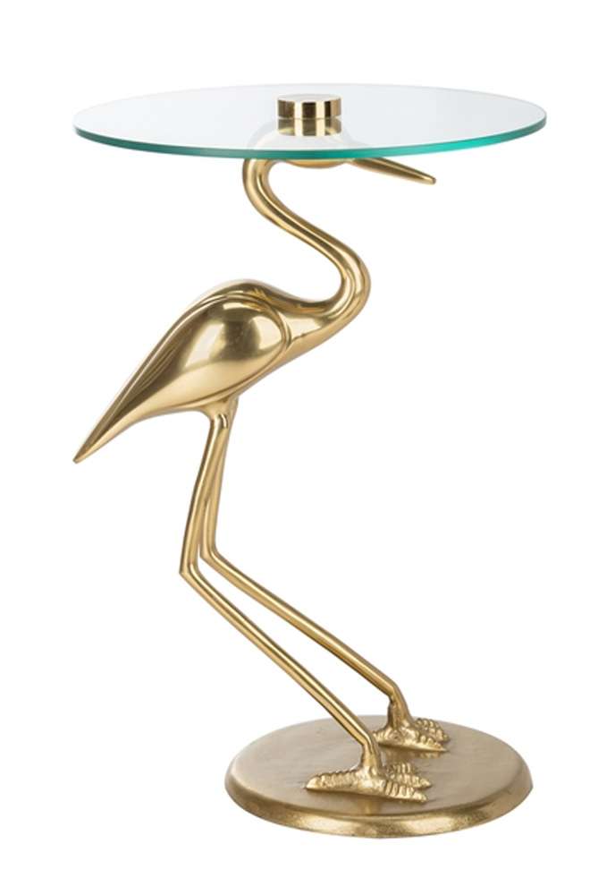 Safavieh - Tori Crane Base Accent Table - Gold - Glass - ACC4600A veiw 4