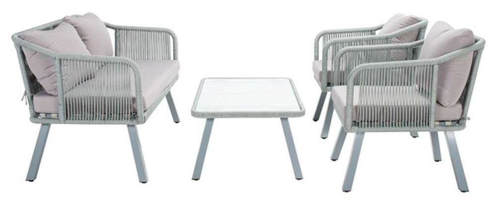 Safavieh - Torsla 4Pc Rope Living Set - Grey - Grey - PAT7520C veiw 4