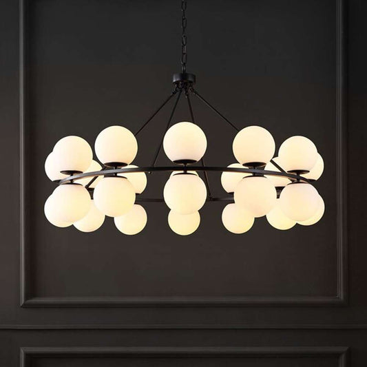 Safavieh - Couture - Traycee Metal Round Chandelier - Black - White - CTL1053A veiw 2