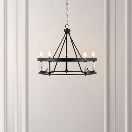Safavieh - Trenton 5Lt 26in Pendant - Black - Chrome - PND4177A veiw 2