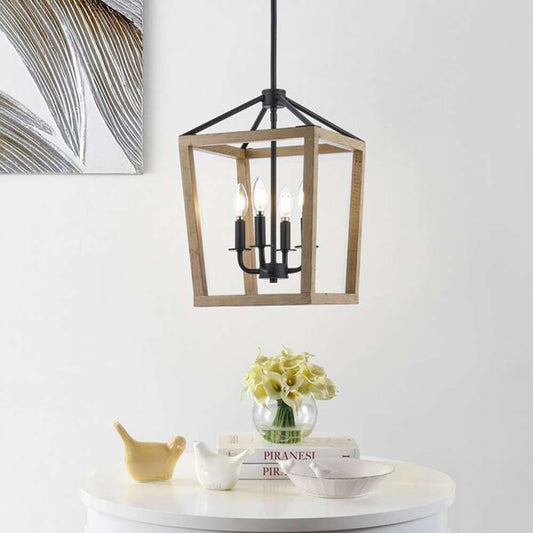 Safavieh - Valdis 4Lt 12 Inch Pendant - Natural - Black - PND4096A veiw 2