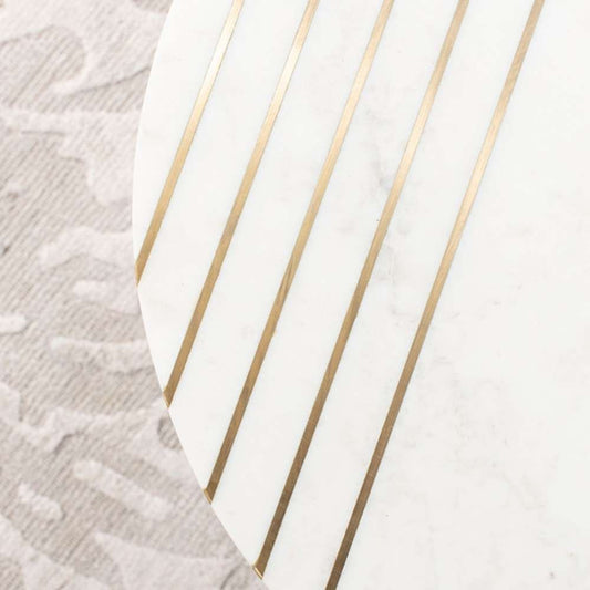 Safavieh - Valerie Marble Accent Table - White - Brass - ACC7202A veiw 2