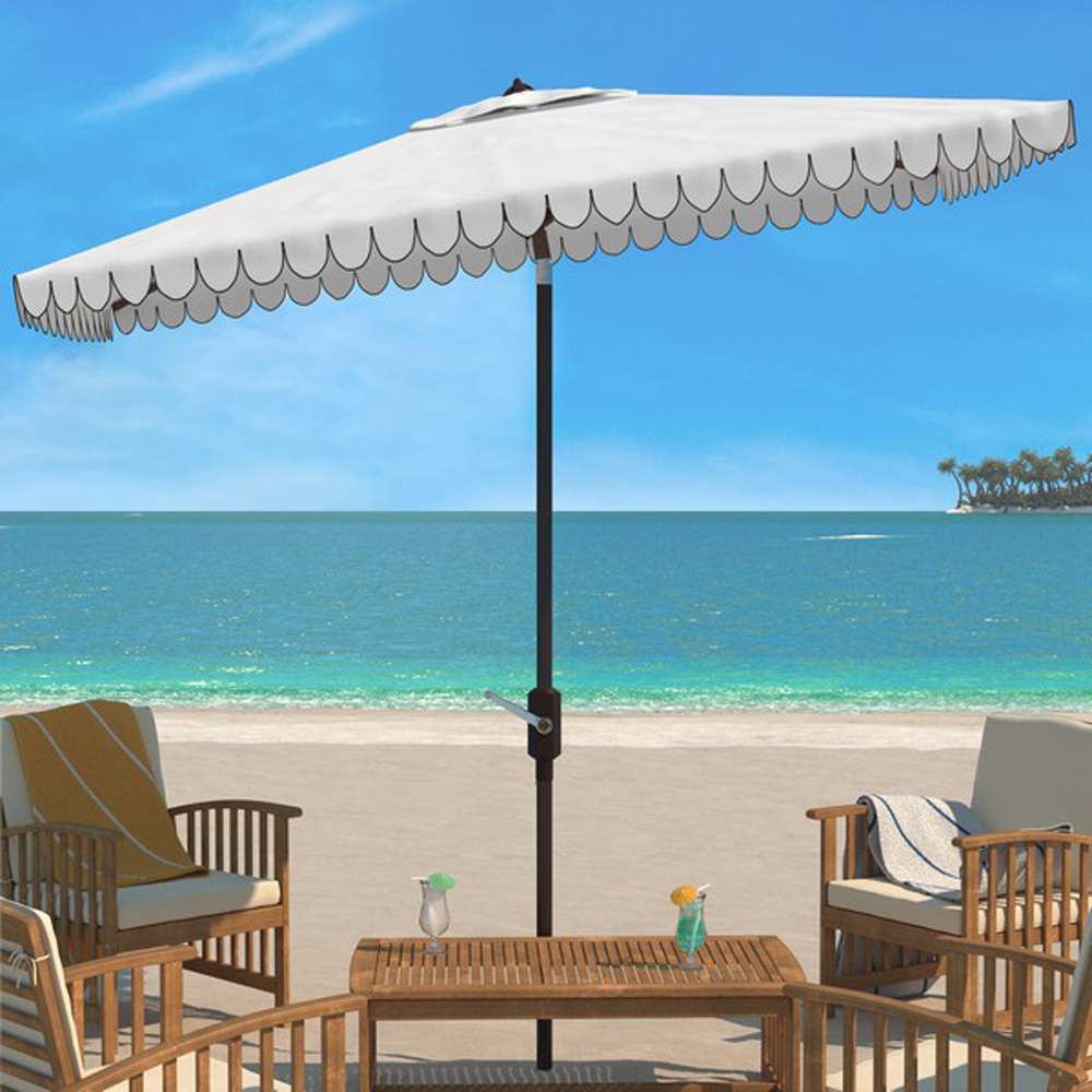 Safavieh - Venice 6.5X10 Rect Umbrella - White - Black - PAT8310E veiw 2