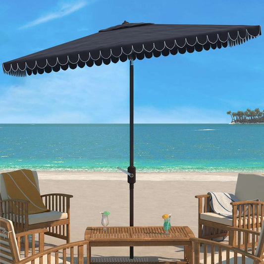 Safavieh - Venice 7.5Square Umbrella - Navy - White - PAT8410A veiw 2