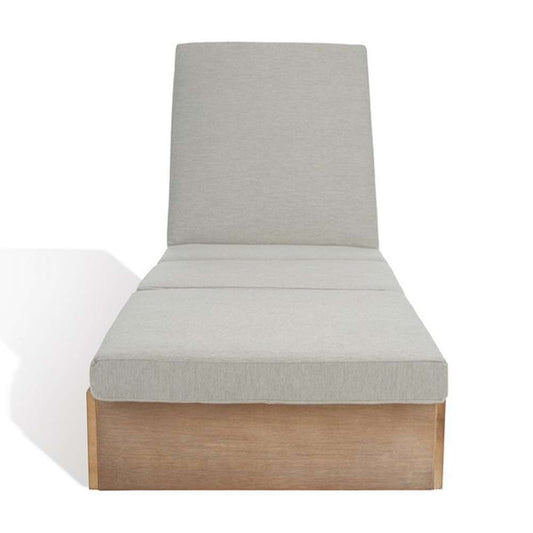 Safavieh - Couture - Vincent Wood Chaise Lounge Chair - Brown - Light Grey - CPT1043A veiw 2