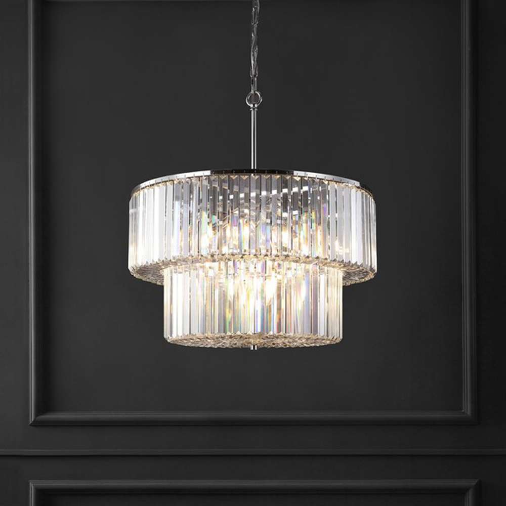 Safavieh - Couture - Viviann Crystal 2 Tier Chandelier - Chrome - Clear - CTL1054A veiw 2