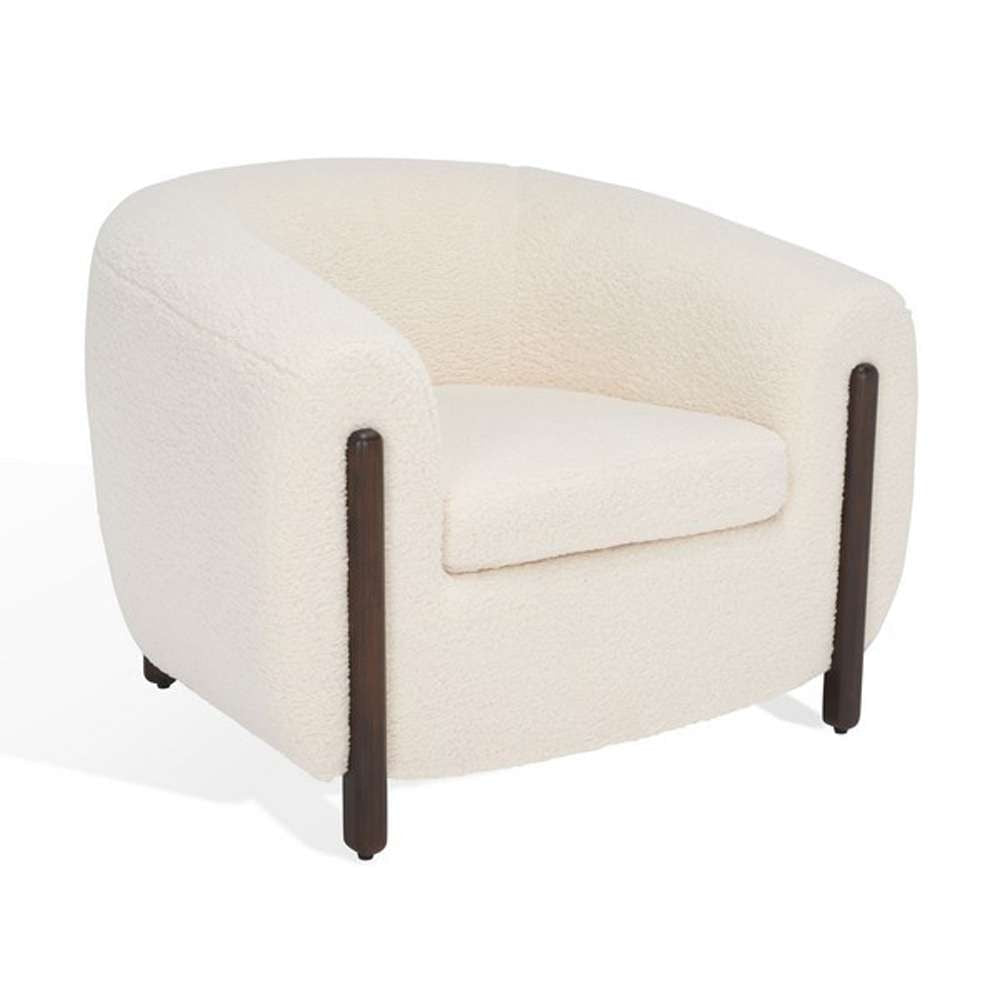 Safavieh - Couture - Westley Barrel Back Accent Chair - Ivory - Dark Brown - SFV5051B veiw 4