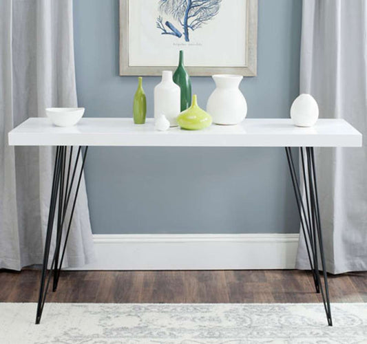 Safavieh - Wolcott Console Table - White - Black - FOX4208A veiw 2