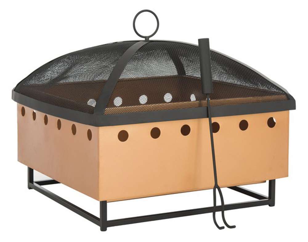 Safavieh - Wyatt Square Fire Pit - Copper - Black - PIT2004A veiw 2