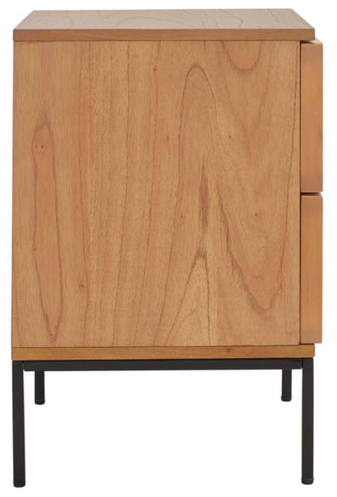 Safavieh - Zadie 2 Drw Rattan Nightstand - Natural - Black - NST5007C veiw 5