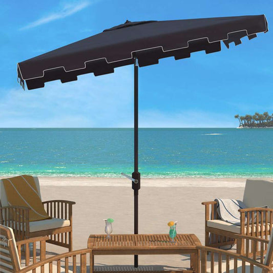 Safavieh - Zimmerman 6.5X10 Rect Umbrella - Navy - White - PAT8300A veiw 2