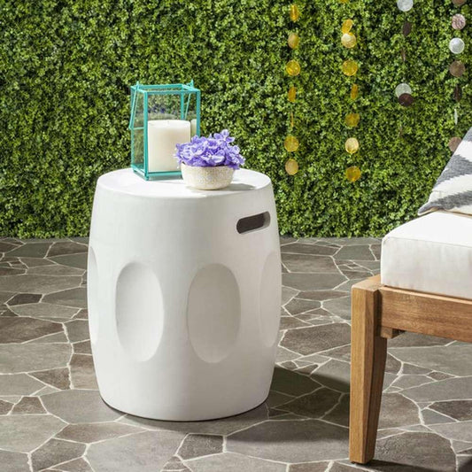 Safavieh - Zuri In/Outdoor Accent Stool - Ivory - VNN1008B veiw 2