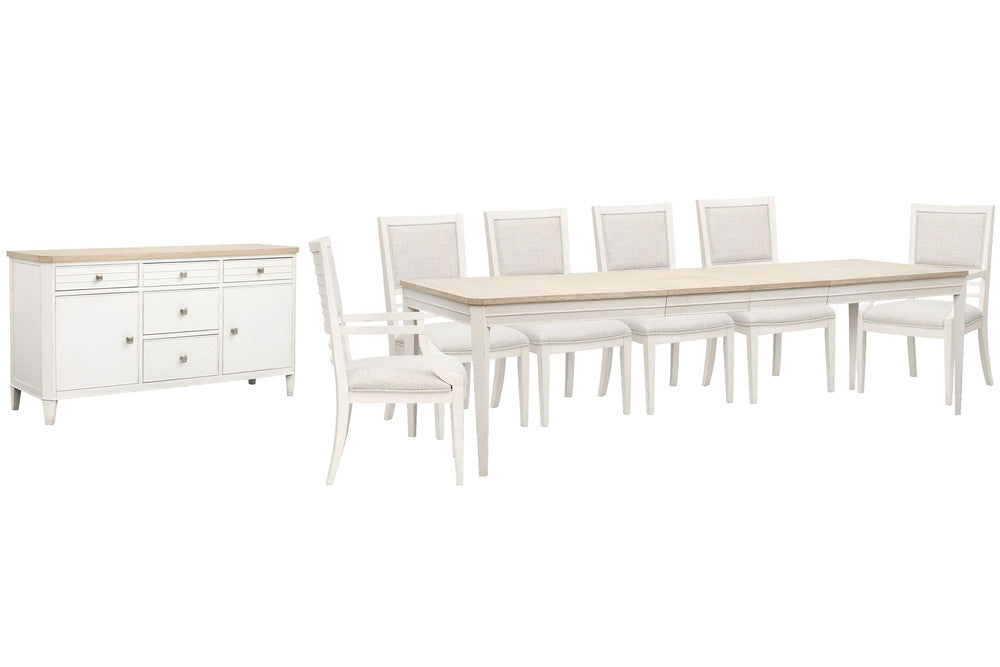 Salt Life Home - Echo Isles Sea Pearl And Driftwood Extendable Rectangular Dining Table With 4 Side Chairs 2 Arm Chairs And Buffet - D6310-20-KIT18 view 1
