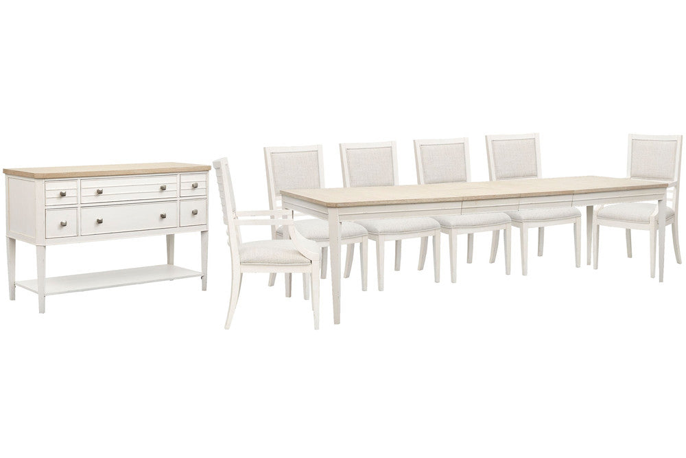 Salt Life Home - Echo Isles Sea Pearl And Driftwood Extendable Rectangular Dining Table With 4 Side Chairs 2 Arm Chairs And Sideboard - D6310-20-KIT17 view 1