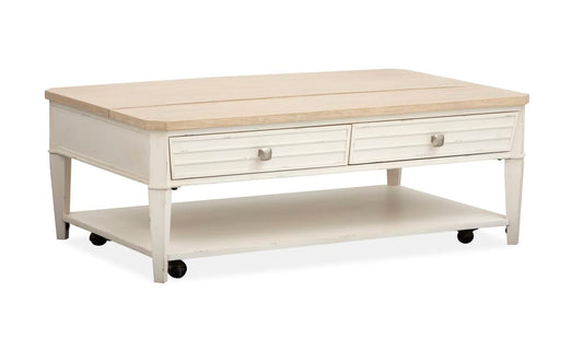 Salt Life Home - Echo Isles Sea Pearl And Driftwood Lift Top Storage Cocktail Table With End Table - T6310-50KIT1 view 2