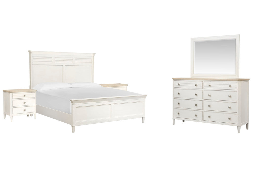 Salt Life Home - Echo Isles Sea Pearl And Driftwood Queen Classic Panel Bed 2 Nightstands And Drawer Dresser With Landscape Mirror - B6310-57-KIT4 view 1
