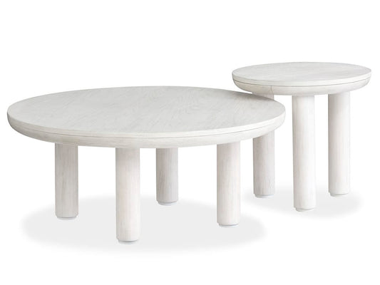 Salt Life Home - Sunset Cove Moonlight Pearl Nesting Cocktail Table With Drum Table - T5879-52KIT3 view 2