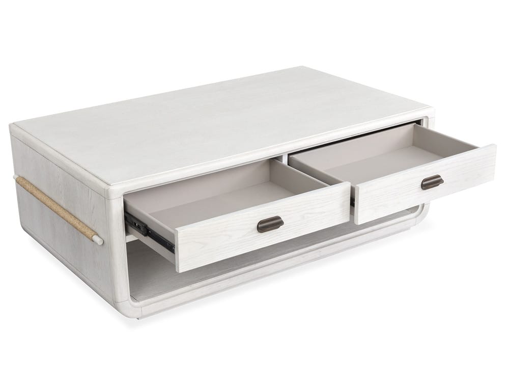 Salt Life Home - Sunset Cove Moonlight Pearl Rectangular Cocktail Table With Chairside End Table - T5879-43KIT1 view 8