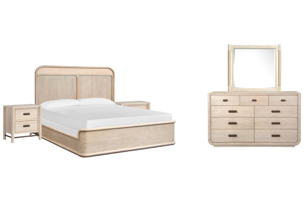 Salt Life Home - Sunset Cove Sanibel Brown California King Panel Bed 2 Nightstands And 9 Drawer Dresser With Landscape Mirror - B5783-74-KIT6 view 1