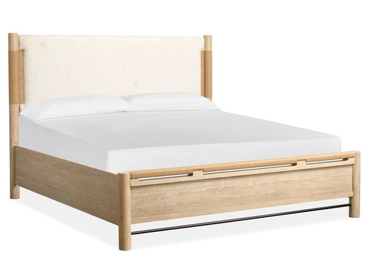 Salt Life Home - Sunset Cove Sanibel Brown King Panel Upholstered Bed And 9 Drawer Dresser With Landscape Mirror - B5783-65-KIT4 view 2