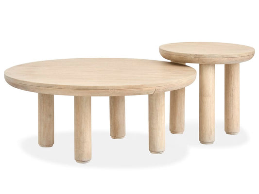 Salt Life Home - Sunset Cove Sanibel Brown Nesting Caster Cocktail Table With Chairside End Table - T5783-52KIT1 view 2