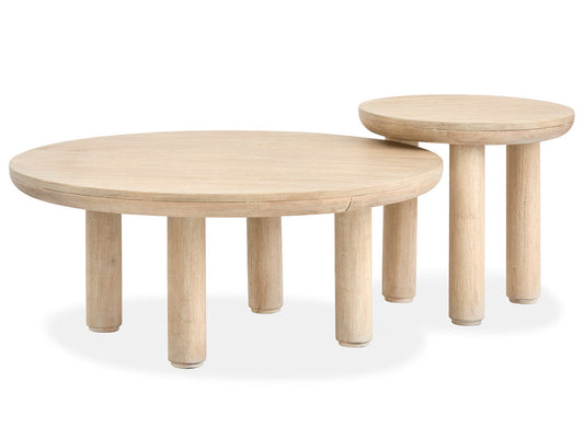 Salt Life Home - Sunset Cove Sanibel Brown Nesting Caster Cocktail Table With Drum Table - T5783-52KIT3 view 2