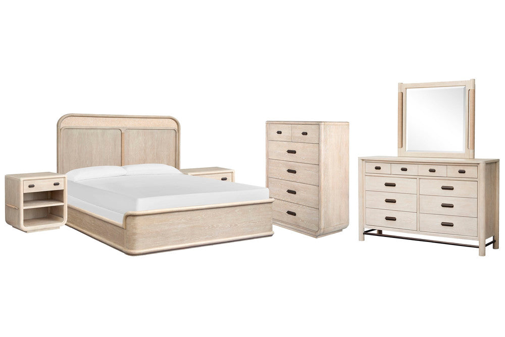 Salt Life Home - Sunset Cove Sanibel Brown Queen Panel Bed 2 Open Nightstands Drawer Dresser With Landscape Mirror And 5 Drawer Chest - B5783-54-KIT17 view 1