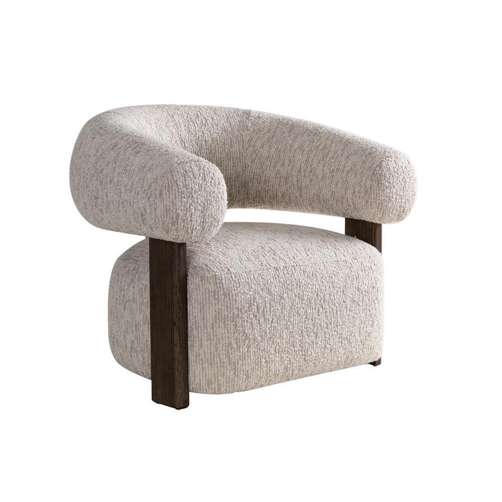 Salted Oak - Brea Accent Chair Biege Upholstered Polyester Brown Wood Modern - ST04204-HTW veiw 1