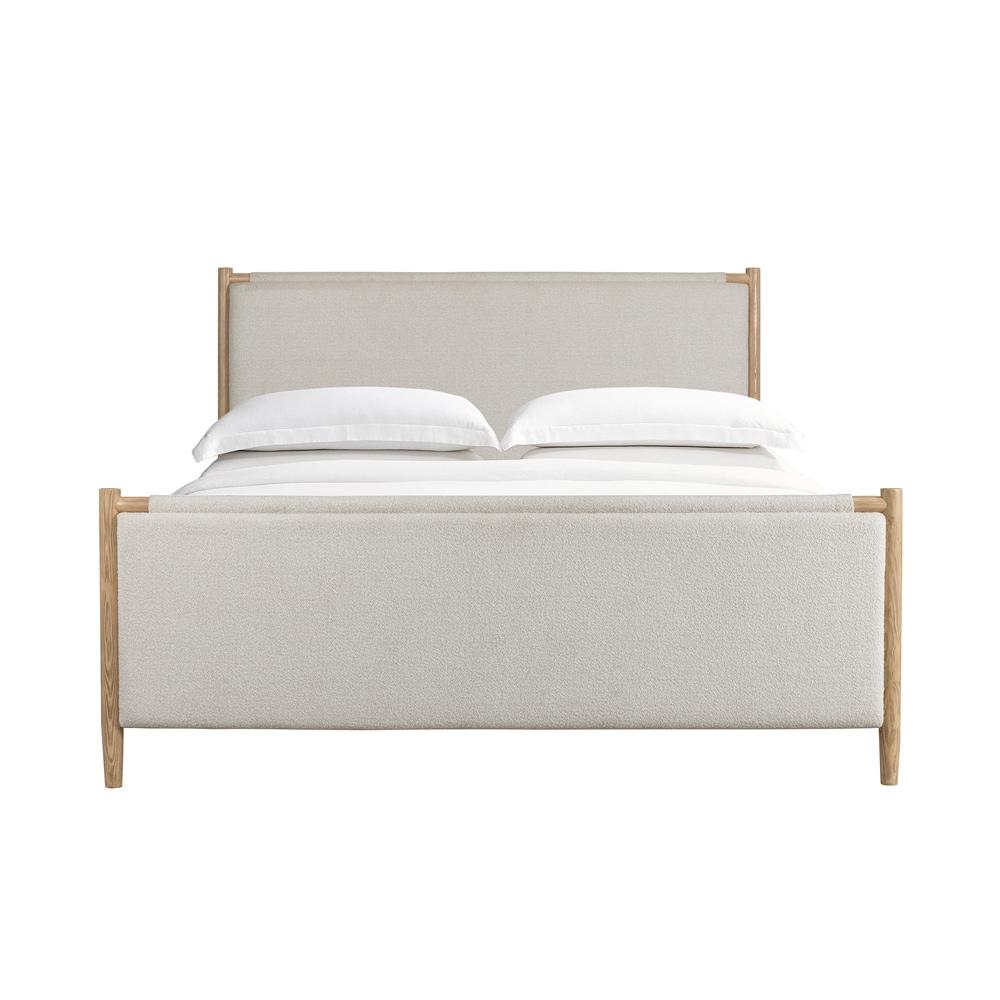 Salted Oak - Cypress Queen Bed Grey Upholstered Polyester Fabric, Modern Design, Luxurious Comfort - STO2102Q-SOP veiw 1