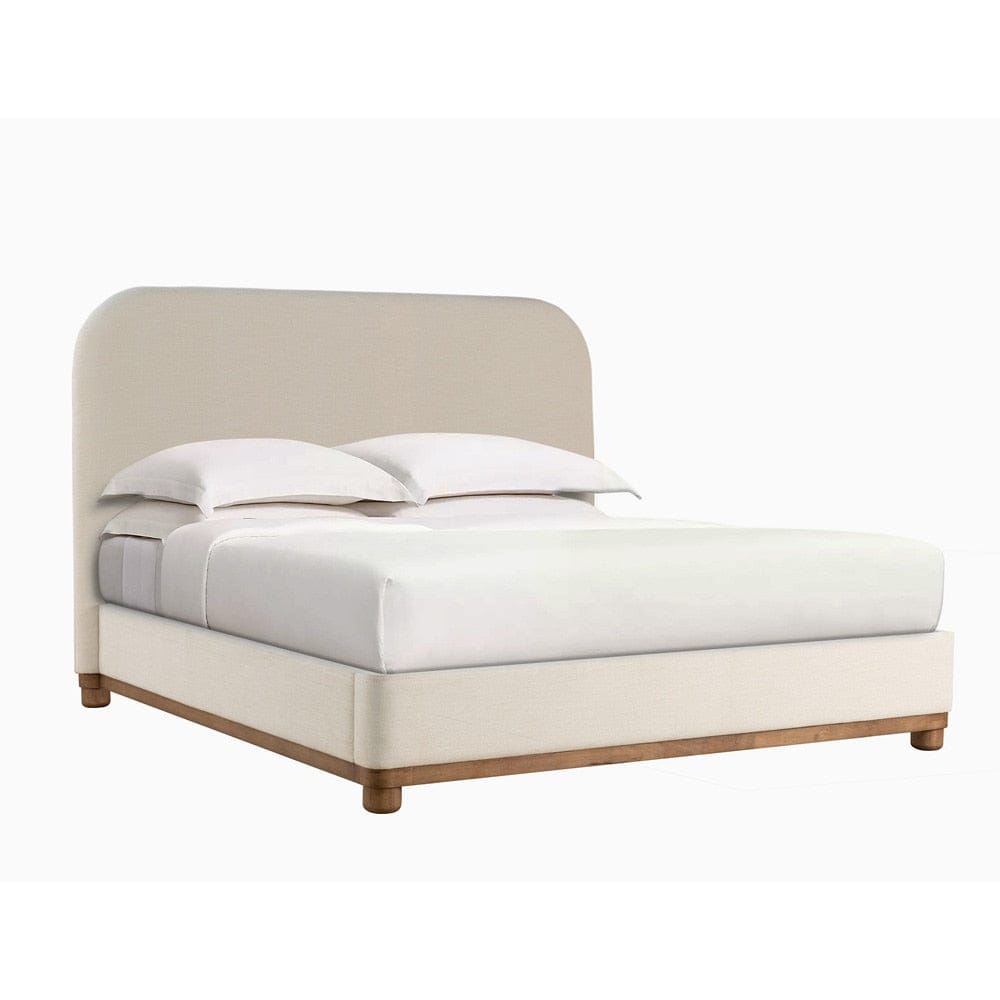 Salted Oak - Madera Queen Bed Beige Upholstered Polyester Fabric, Modern Design, Luxurious Comfort - STO2104Q-CNL veiw 1