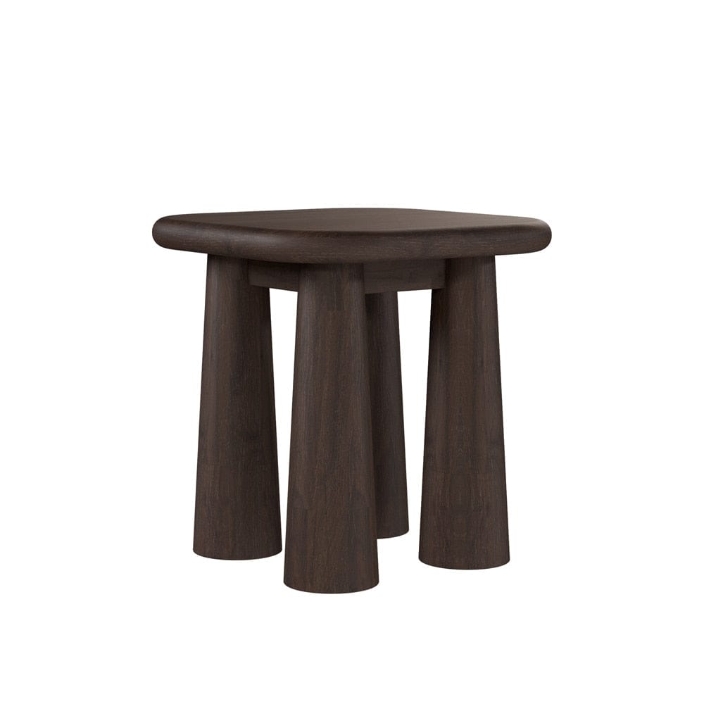 Salted Oak - Sequoia Mocha Oak Veneer Modern 22in Round End Table - STO3109-MMC veiw 1