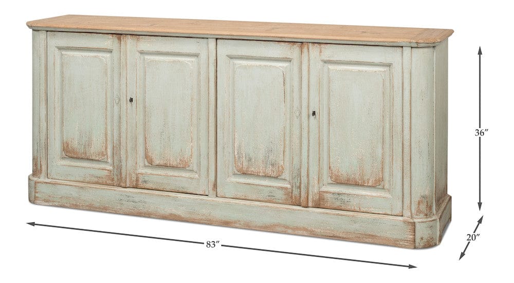 Sarreid Ltd - 4 Door Sideboard, Sage in Green - 40116-4 view 13