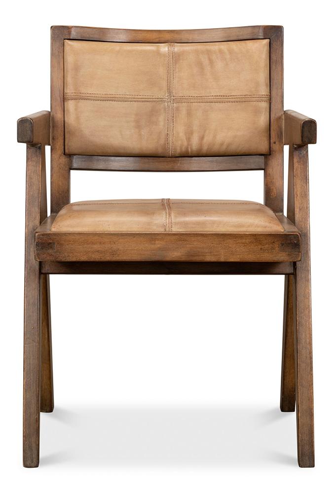 Sarreid Ltd - Angus Chair, Brown W/Brown Leather - 53576-2 veiw 2