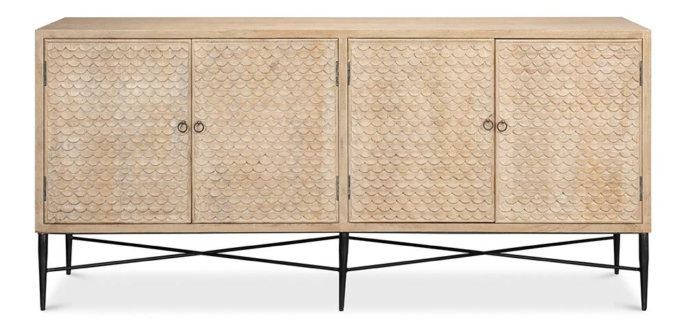 Sarreid Ltd - Archie Four Door Sideboard - Tan - 53824 veiw 2