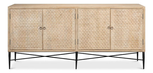 Sarreid Ltd - Archie Four Door Sideboard - Tan - 53824 veiw 2