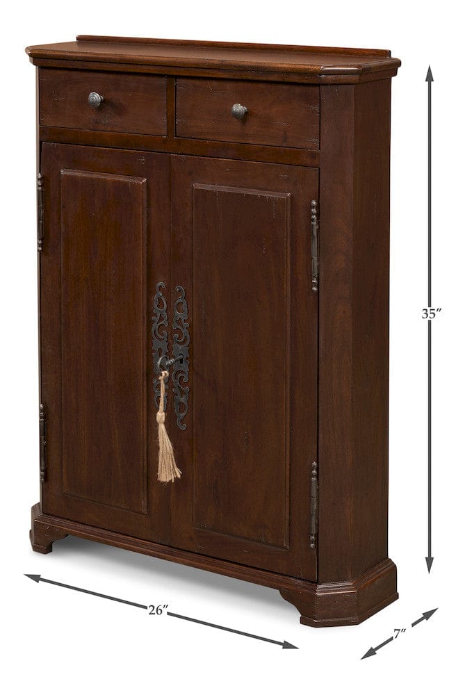 Sarreid Ltd - Austrian Hall Cabinet, Walnut in Brown - 27284 view 15