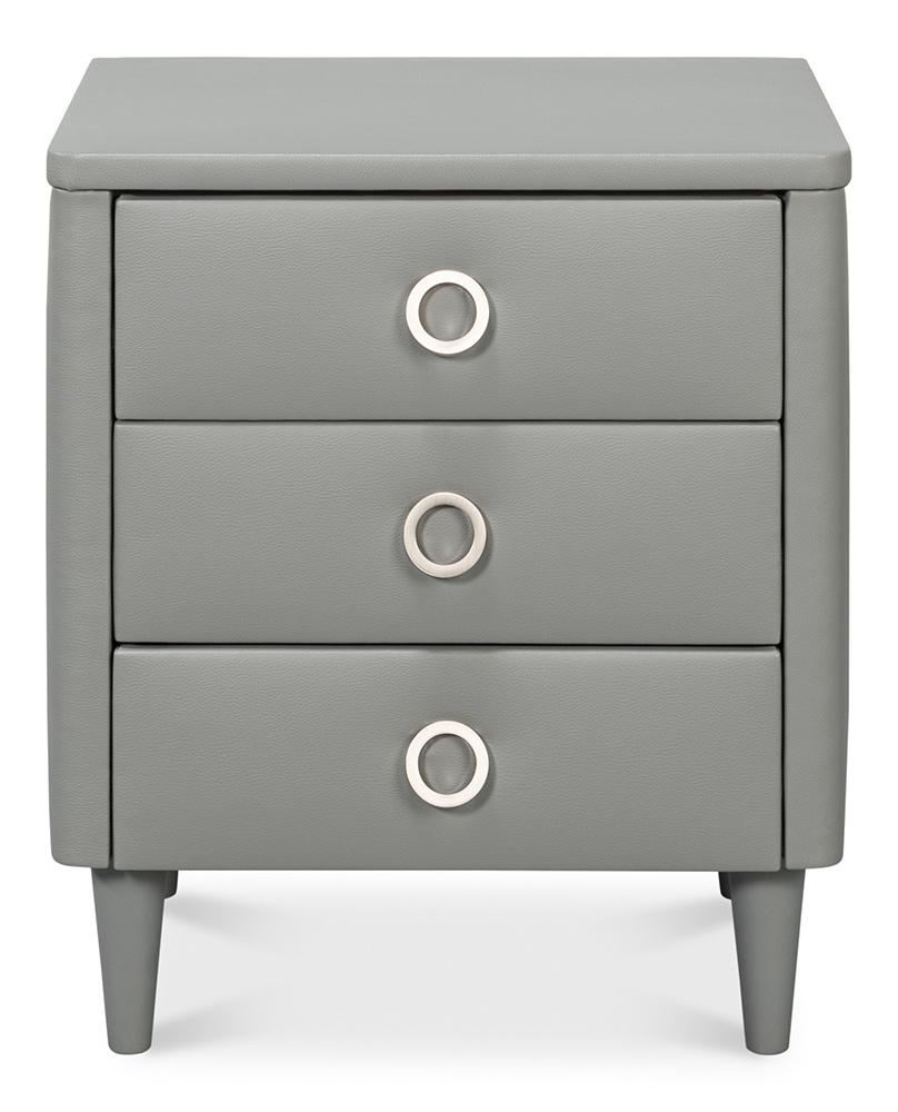 Sarreid Ltd - Avvolto Three Drawer Night Stand - Grey - 53985 veiw 2