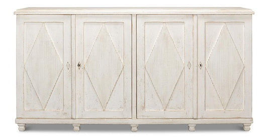 Sarreid Ltd - Beecher Sideboard W/4 Doors, Whitewash - 40521 veiw 2