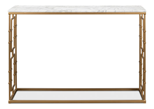 Sarreid Ltd - Brass Gate Console Table - 53134 veiw 2
