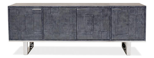 Sarreid Ltd - Bronzini Credenza, Embossed Blue/Grey - 53136 veiw 2