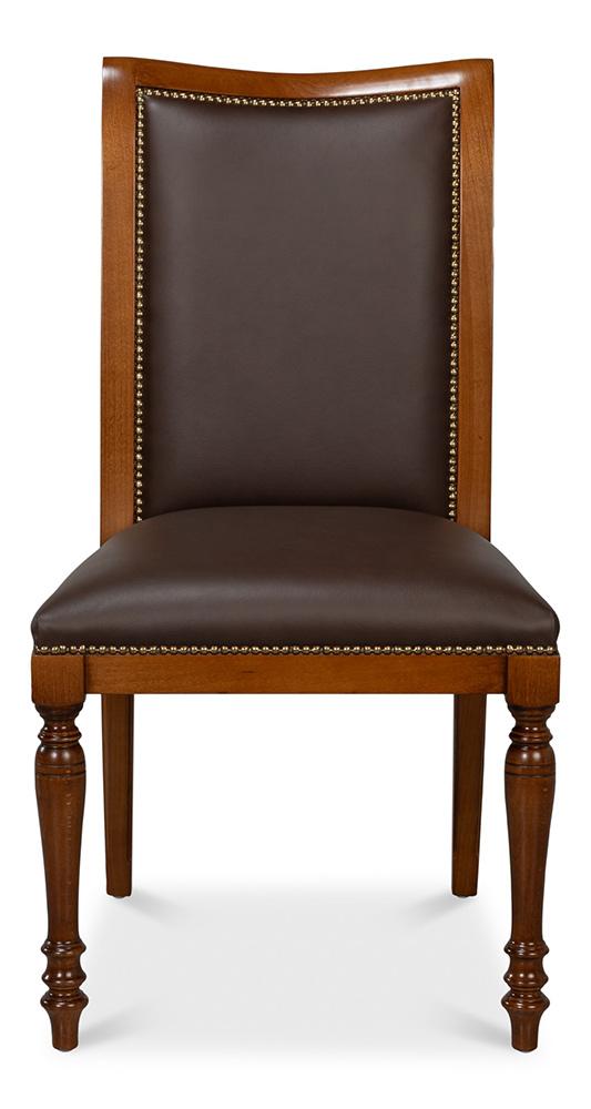 Sarreid Ltd - Camile Leather Side Chair, Brown (Set of 2) - 54179 veiw 2