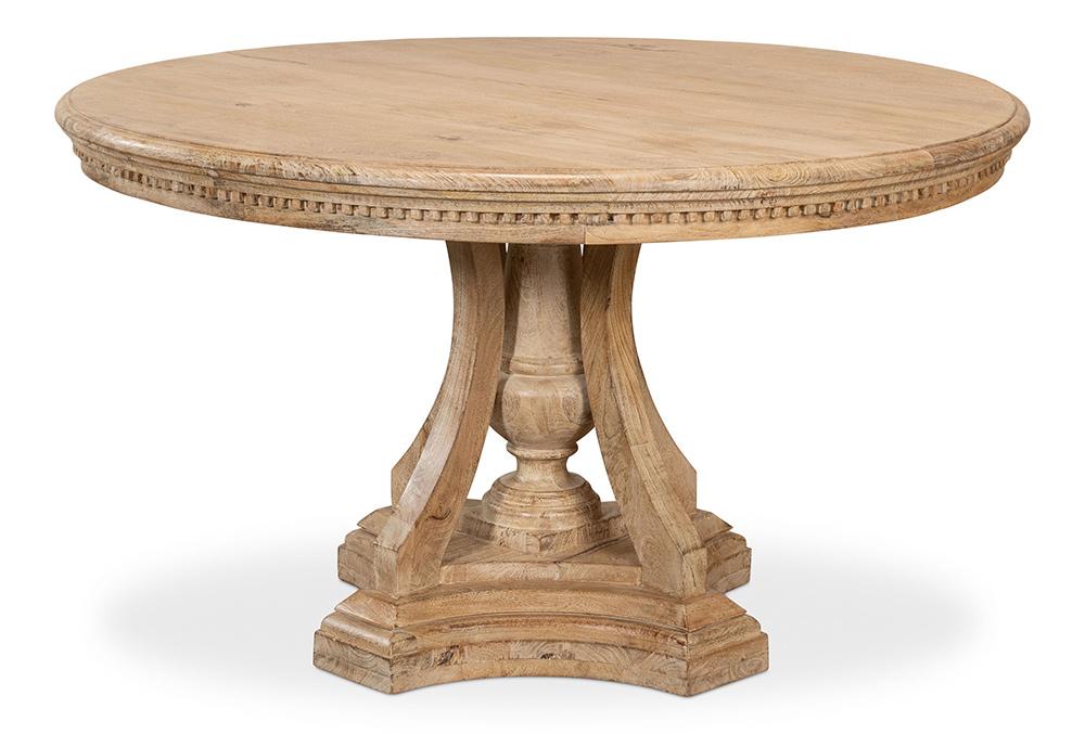 Sarreid Ltd - Chantal Pedestal Dining Table - NATURAL - 53640 veiw 2