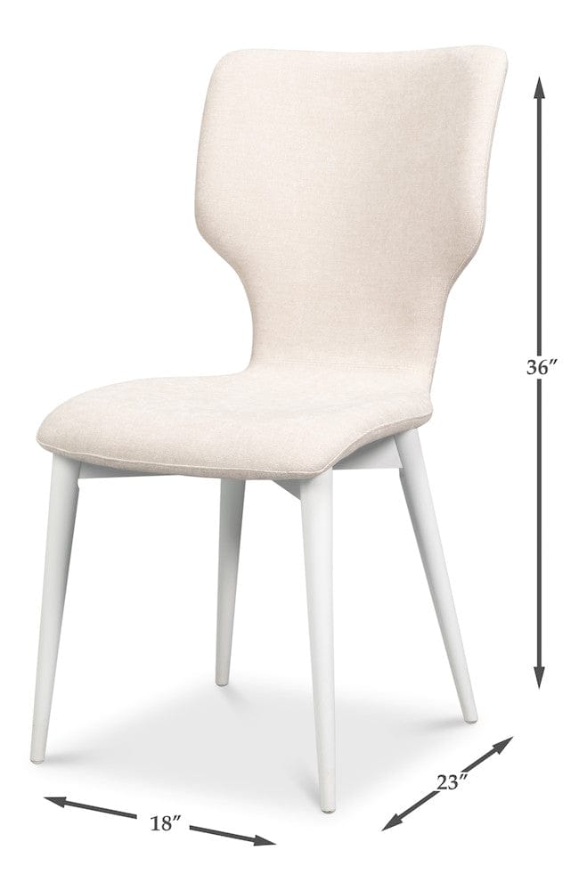 Sarreid Ltd - Contour Sidechair, Cortina White in Tan - 53983-08T view 13