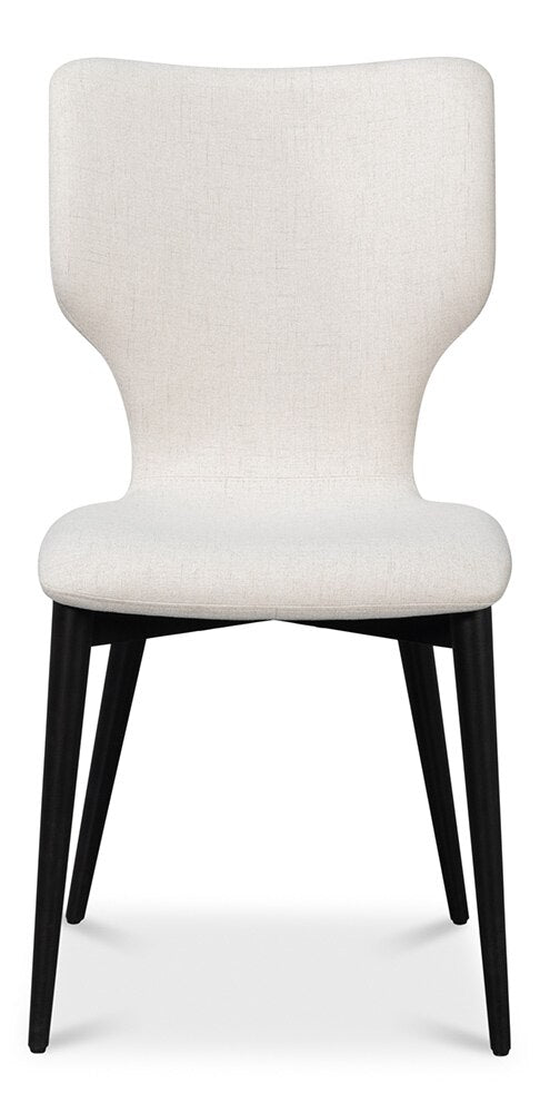 Sarreid Ltd - Contour Sidechair - Ivory - 53983 veiw 2