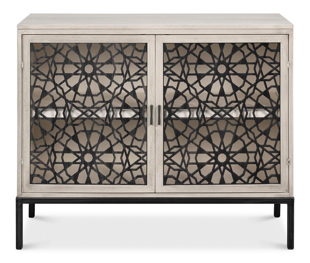 Sarreid Ltd - Covet Door Chest - White - 53674 veiw 2