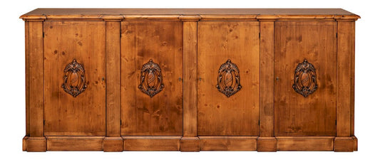 Sarreid Ltd - Crested Wall Cabinet,Noce Anticato in Brown - R110-NA view 2