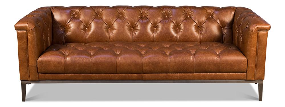 Sarreid Ltd - Cube Sofa - Brown - 40940 veiw 2