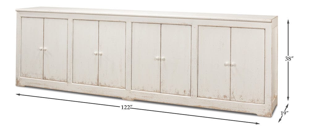 Sarreid Ltd - Eight Is Enough Sideboard, Whitewash in White - 53045 view 15