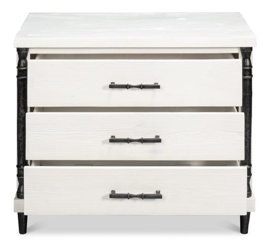 Sarreid Ltd - Elegance Nightstand in White - 53762 view 2