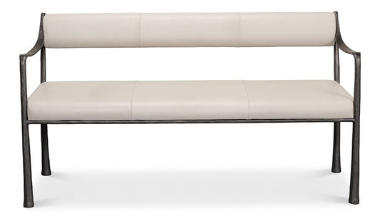 Sarreid Ltd - Eliana Bench - White - 53436 veiw 2